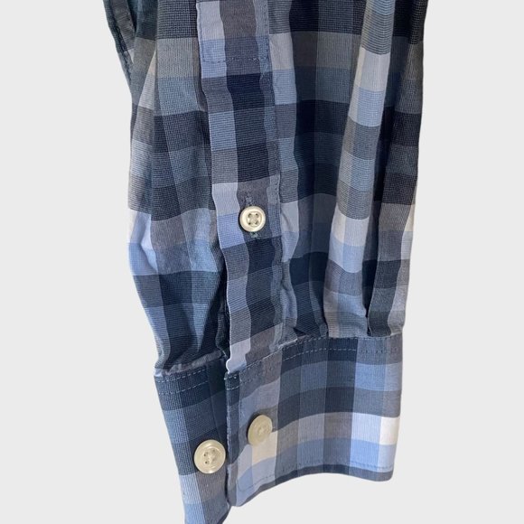 Johnnie-O Hangin' Out Button-Down Shirt Mens Large Blue Check Cotton Long Sleeve - Picture 9 of 13